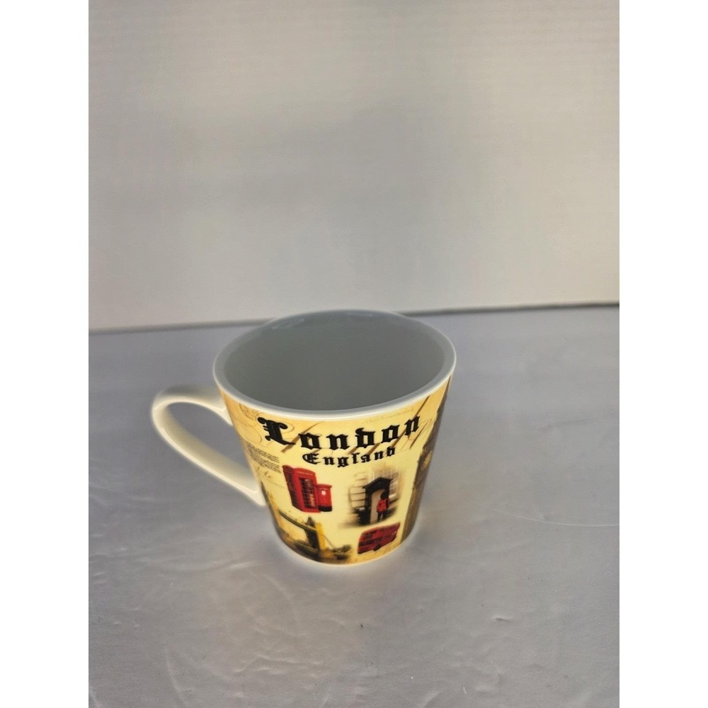Vintage London England Souvenir Coffee Mug Big Ben Red Bus Telephone Booth Cup - Picture 2 of 6